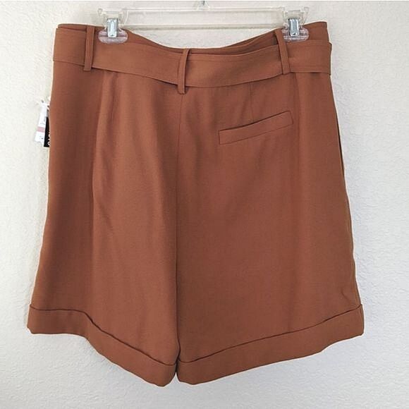 Bar III Orange Paper Bag High Waist Shorts Size 12 - Picture 2 of 9